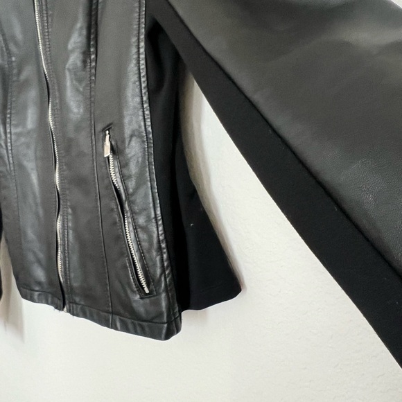 Express Sleek Black Faux Leather Jacket - Picture 6 of 12